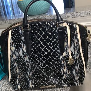 Brahmin Satchel Black/white
